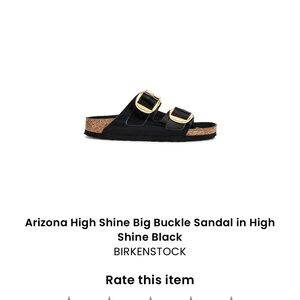 Arizona High Shine Big Buckle Sandal in High
Shine Black